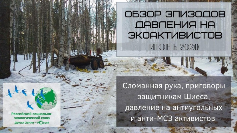Обзор на июньские преследования экоактивистов выпустил Российский социально-экологический союз